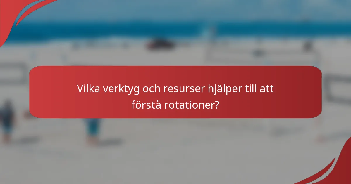Vilka verktyg och resurser hjälper till att förstå rotationer?